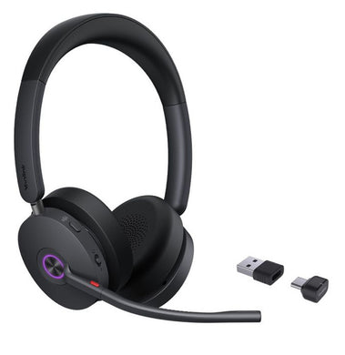 Yealink Wireless BH74 MS Stereo Bluetooth ANC Headset, BT51 DNGLE, Black, C TO A Adapter